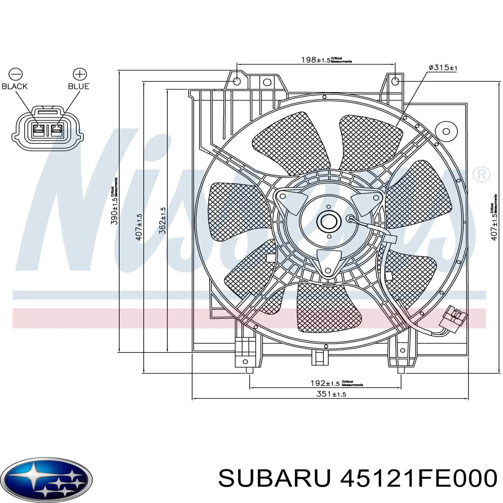 Ventilador izquierdo del radiador de refrigeración Subaru 45121FE000 precio, desde 75,50 EUR