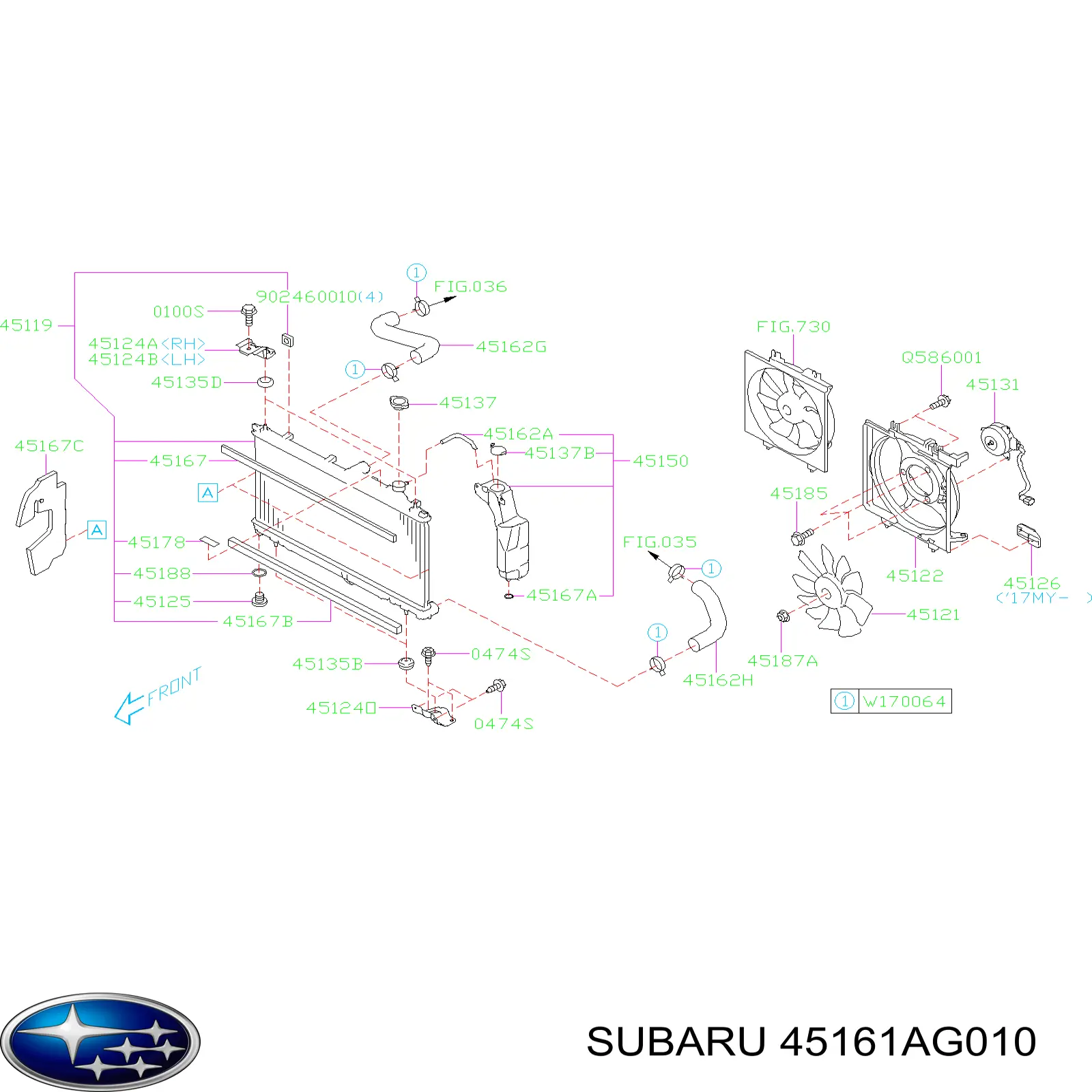 Comprar 45161AG010 Subaru Manguera inferior del radiador