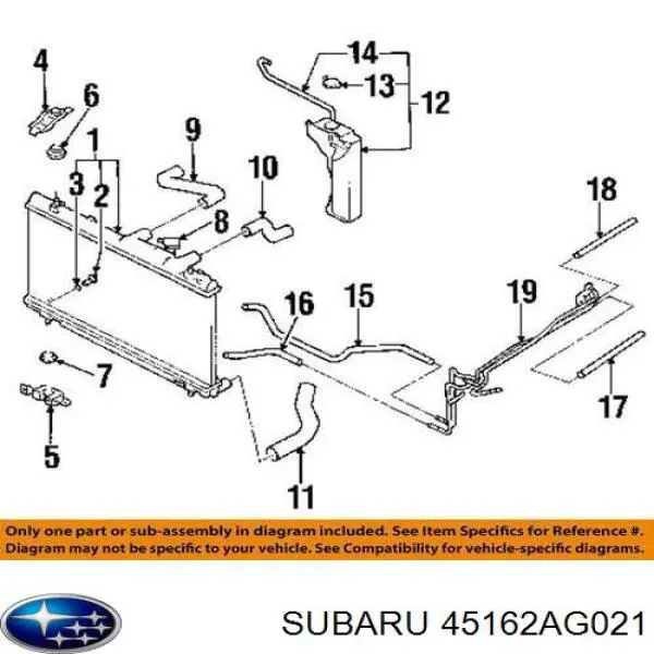 Manguera superior del depósito de expansión Subaru 45162AG020 precio, desde  