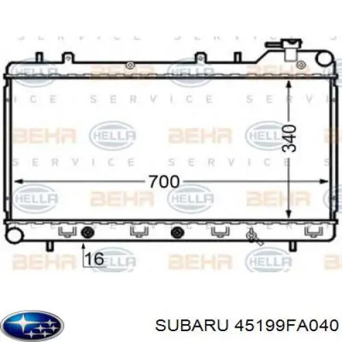 45199FA040 Subaru radiador