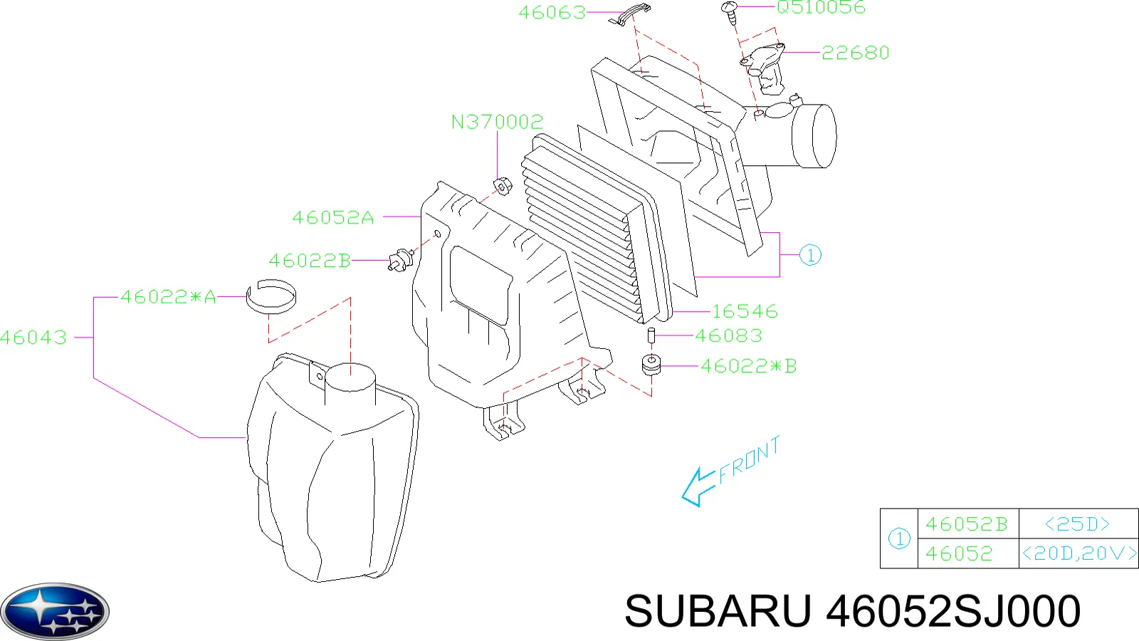 46052SJ000 Subaru