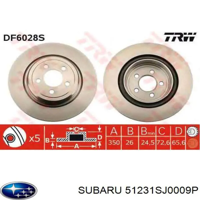 51231SJ0009P Subaru soporte de radiador inferior (panel de montaje para foco)