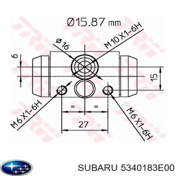 Cilindro de freno de rueda trasera 5340183E00 Subaru
