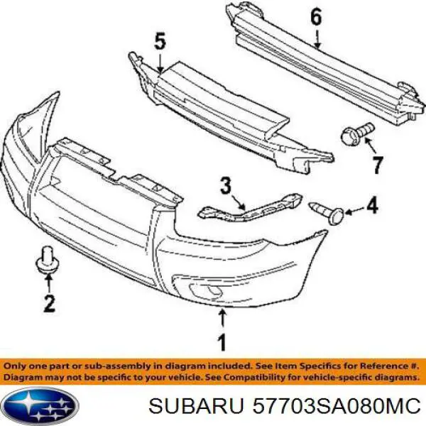 Comprar 57703SA080MC Subaru Defensa delantera