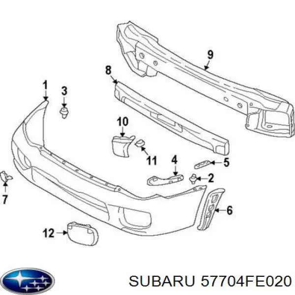 Parachoques delantero Subaru 57704FE020 precio, desde 103,52 EUR