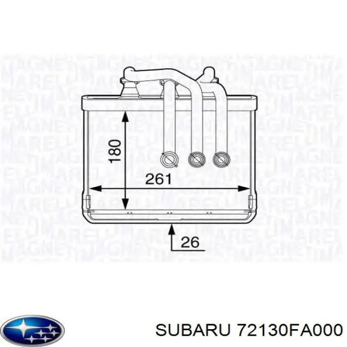Radiador de calefacción para Subaru Legacy (BD, BG)