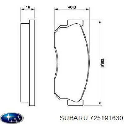 725191630 Subaru pastillas de freno delanteras