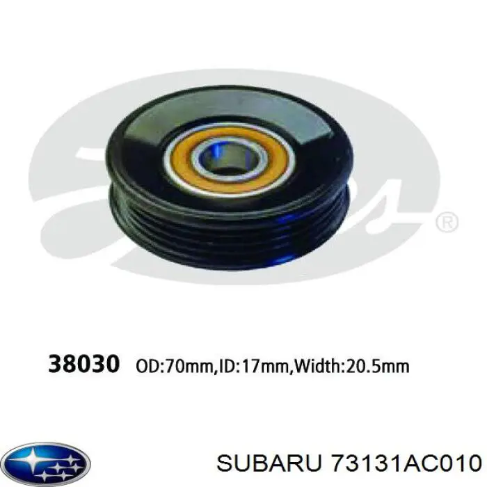 73131AC010 Subaru polea tensora, correa poli v