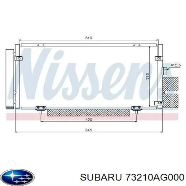 73210AG000 Subaru condensador aire acondicionado
