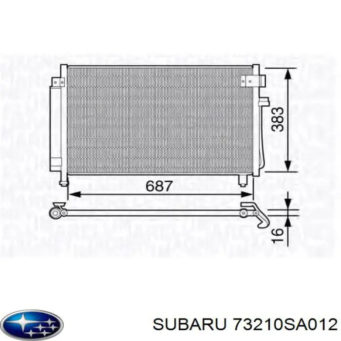 73210SA012 Subaru condensador aire acondicionado