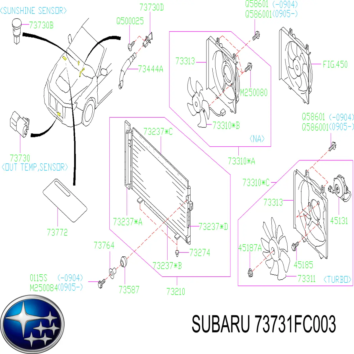 73731FC000 Subaru Sensor de temperatura ambiente