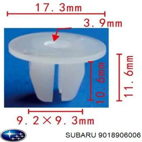 9018906006 Subaru clips de fijación de pasaruedas de aleta delantera