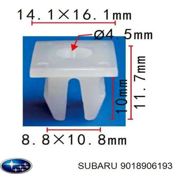 9018906193 Subaru clips de fijación de parachoques delantero