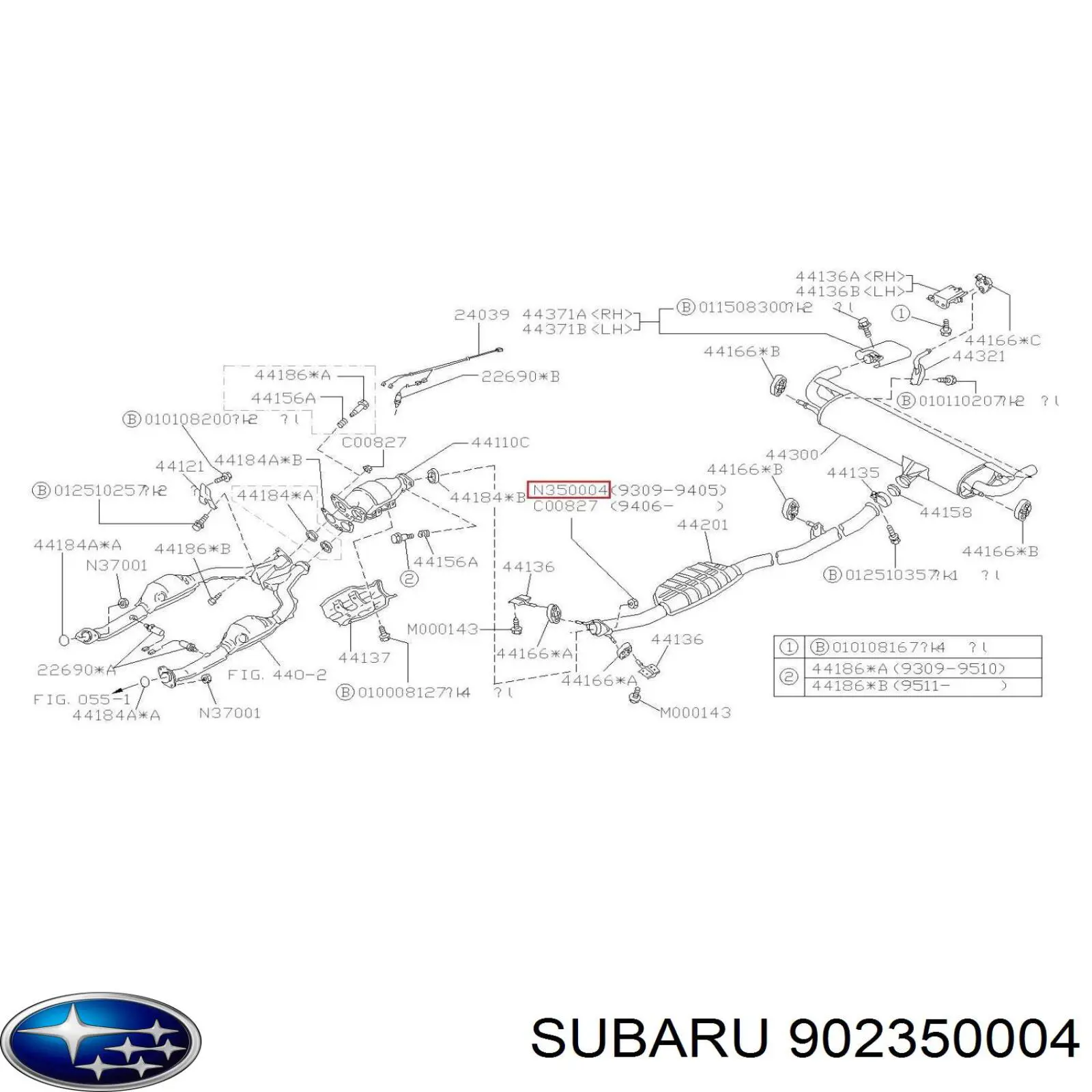 902350004 Subaru tuerca del colector de escape