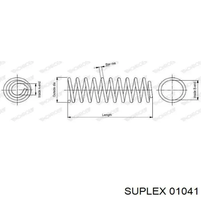 01041 Suplex muelle de suspensión eje delantero