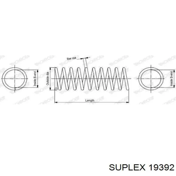 19392 Suplex muelle de suspensión eje trasero