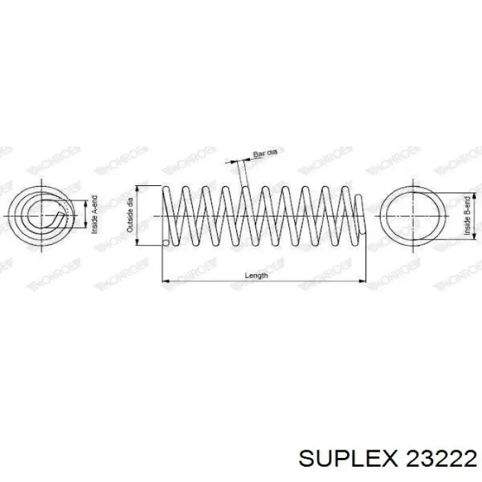 Muelle de suspensión trasero Suplex 23222 precio, desde 22,58 EUR