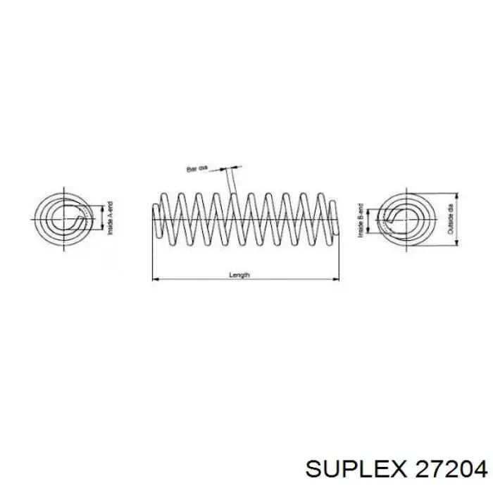 27204 Suplex muelle de suspensión eje delantero