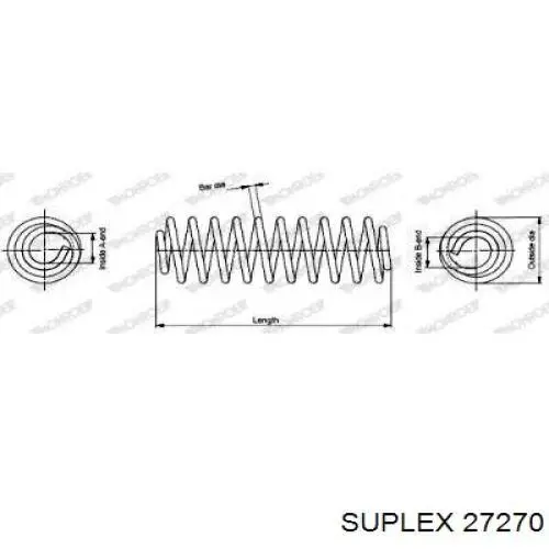 27270 Suplex muelle de suspensión eje trasero