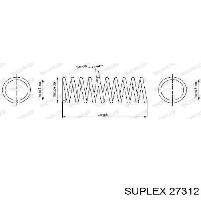 27312 Suplex muelle de suspensión eje trasero