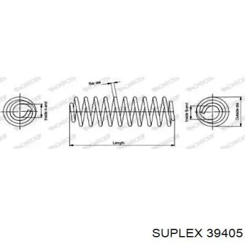 39405 Suplex muelle de suspensión eje trasero