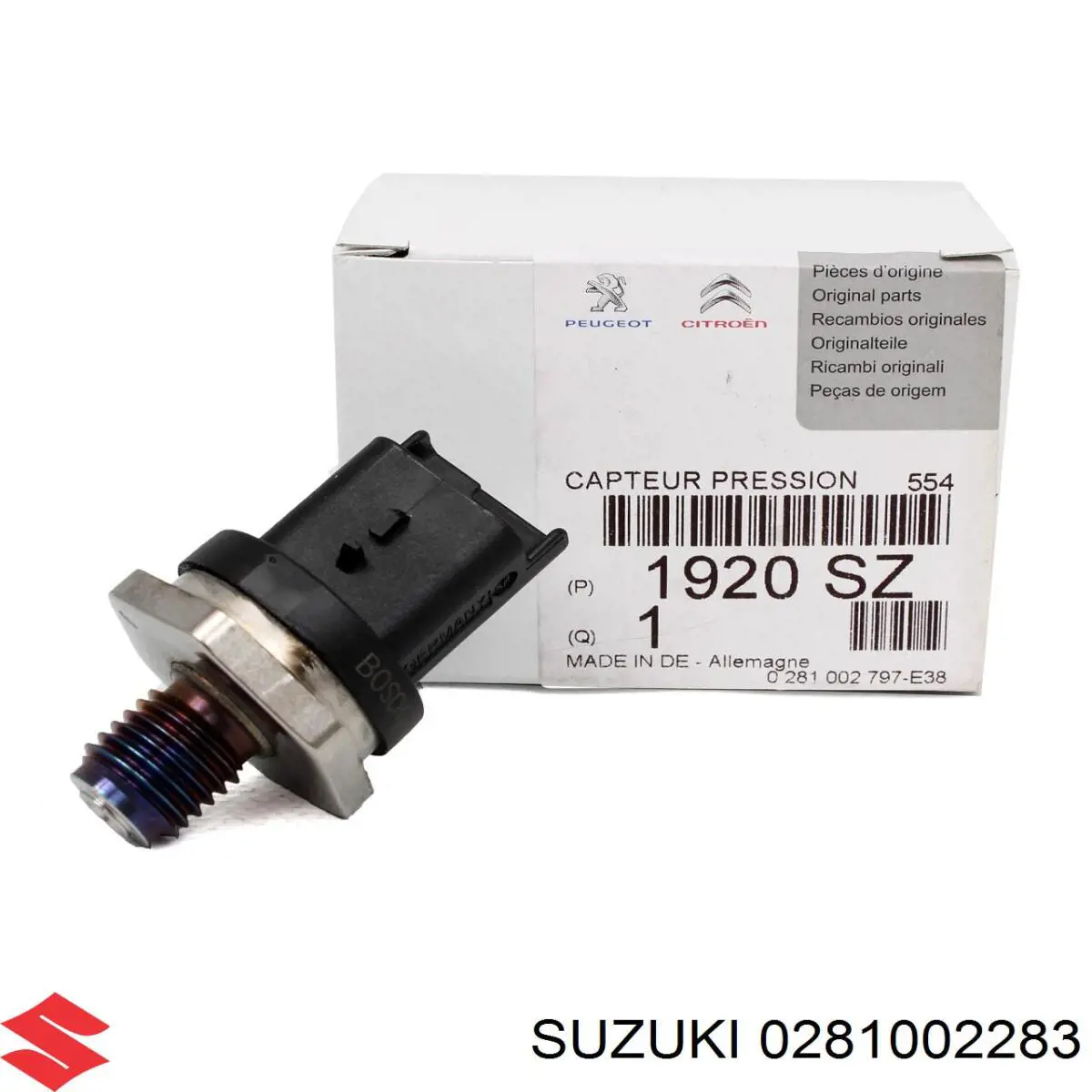 0281002283 Suzuki sensor de presión de combustible