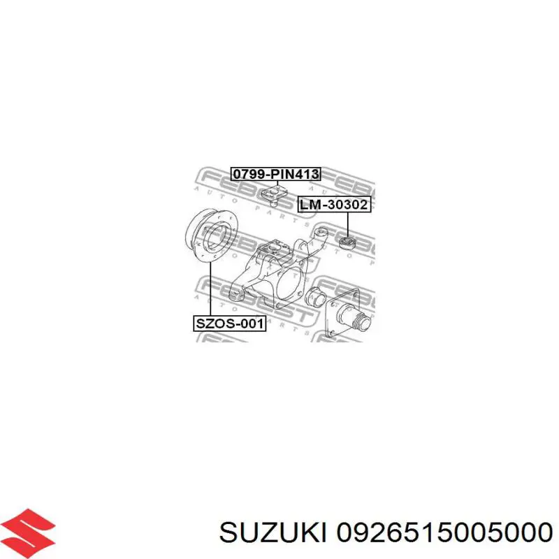 Cojinete de muñón delantero 0926515005 Suzuki