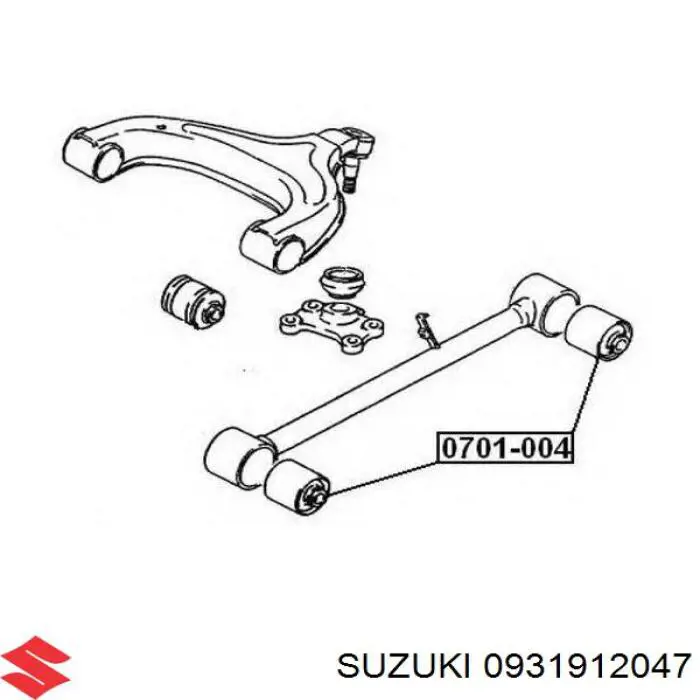 Comprar 0931912047 Suzuki Buje del brazo longitudinal inferior trasero