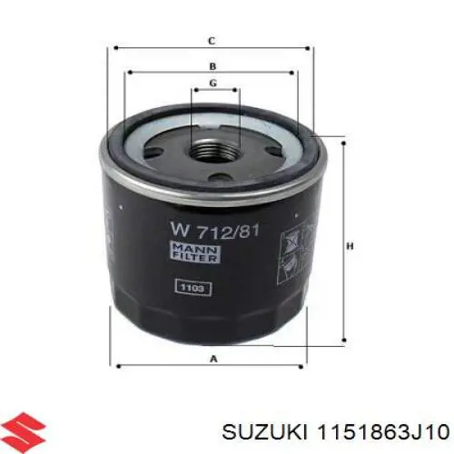 Comprar 1151863J10 Suzuki Tapón del cárter de aceite