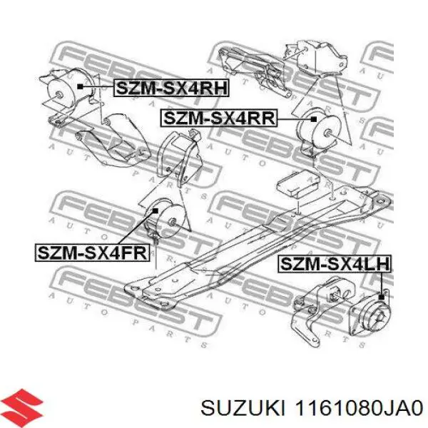 1161080JA0 Suzuki soporte de motor derecho