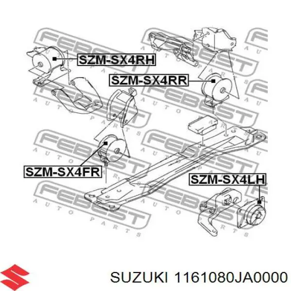 1161080JA0000 Suzuki soporte de motor derecho