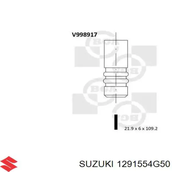 1291554G50 Suzuki válvula de escape