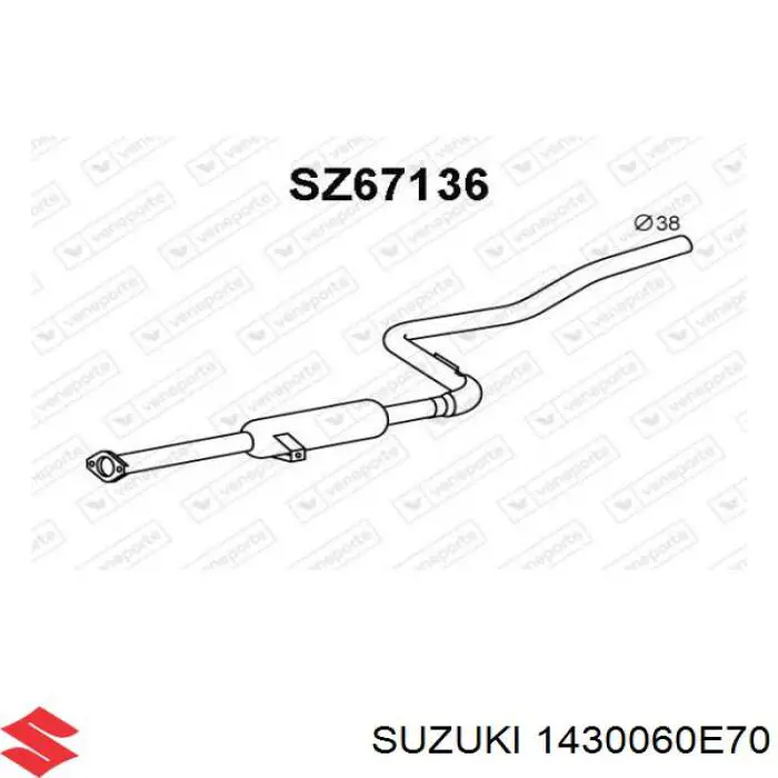 Comprar 1430060E70 Suzuki Silenciador central y trasero