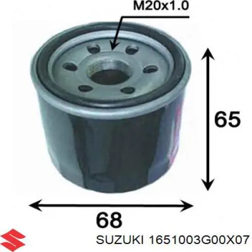 Comprar 1651003G00X07 Suzuki Filtros de aceite