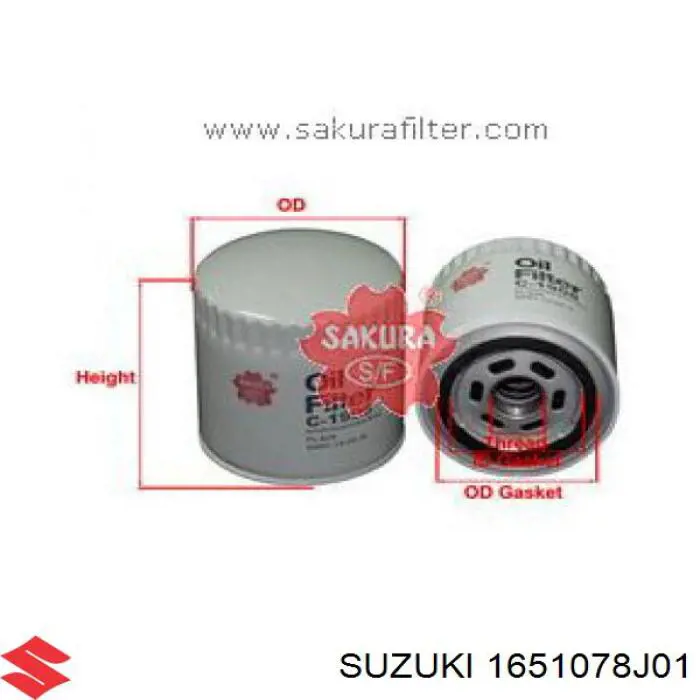 1651078J01 Suzuki Filtro aceite