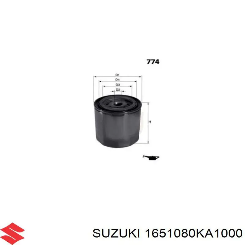 1651080KA1000 Suzuki filtro de aceite