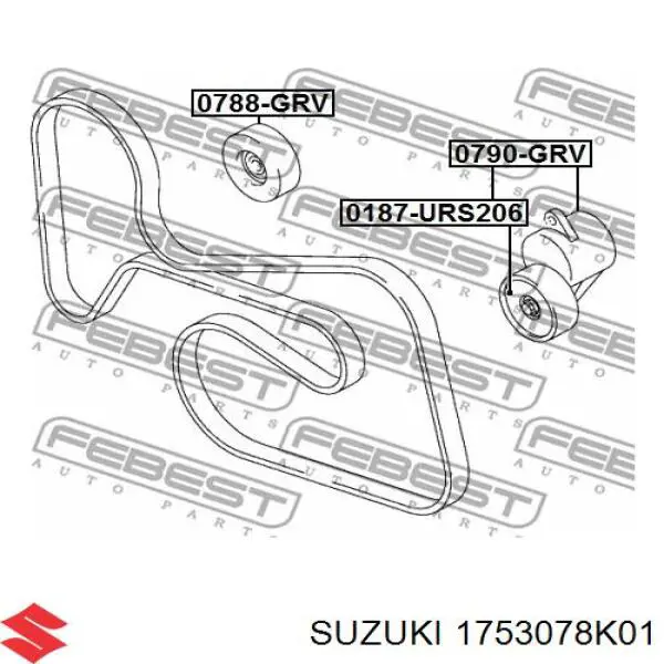 1753078K01 Suzuki rodillo intermedio de correa dentada