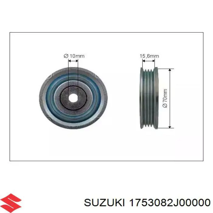 1753082J00000 Suzuki rodillo, correa trapecial poli v