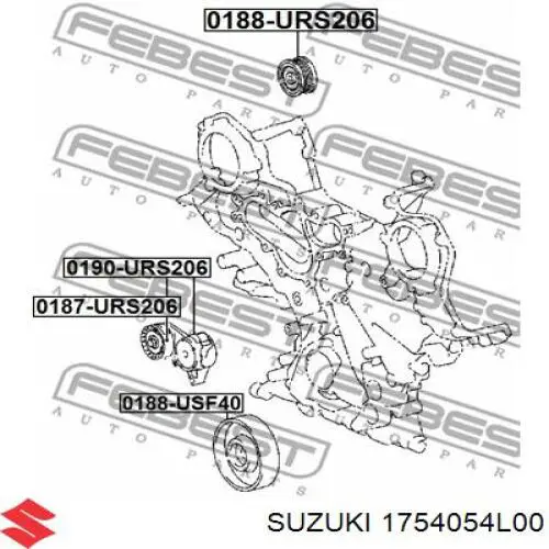 1754054L00 Suzuki tensor de correa, correa poli v