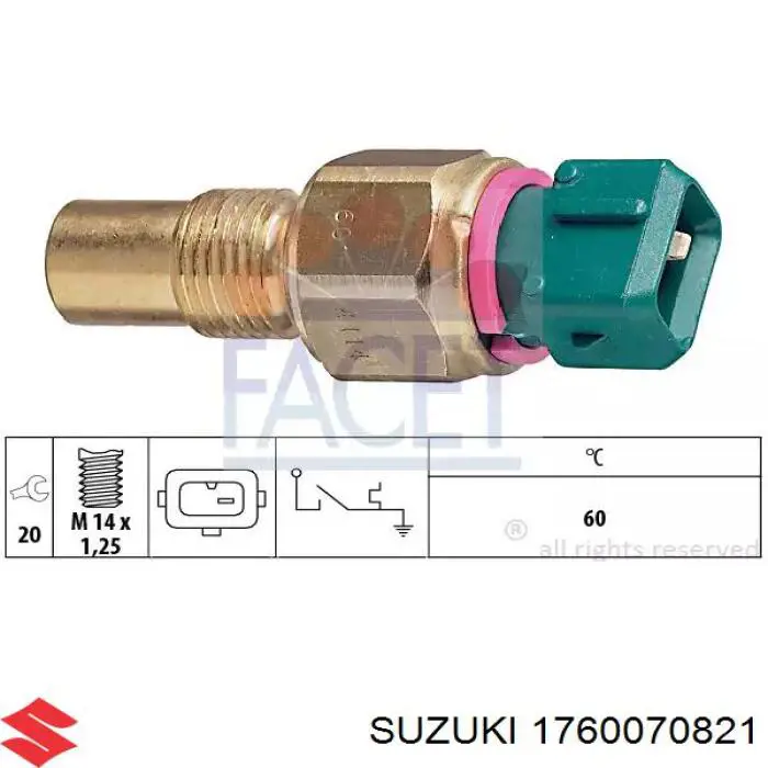 Sensor de temperatura  Suzuki 1760070821 precio, desde 12,99 EUR