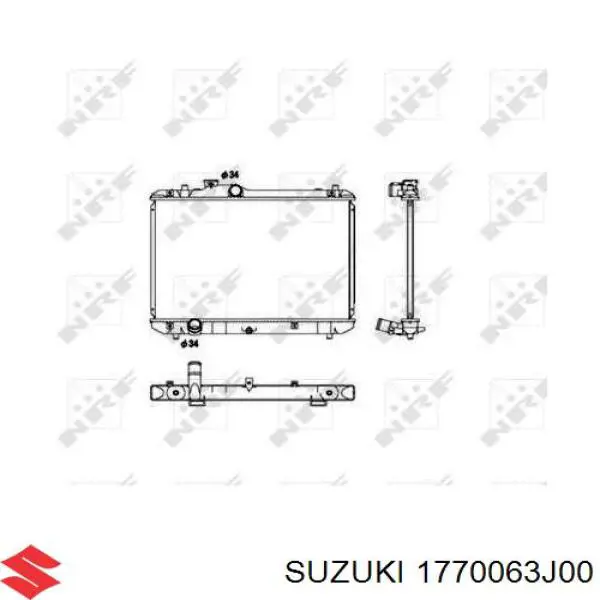 1770063J00 Suzuki radiador refrigeración del motor