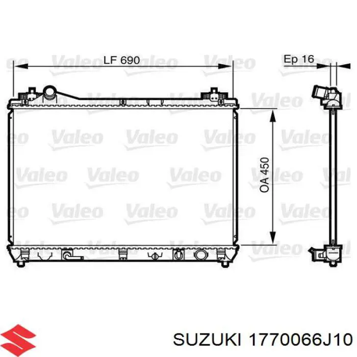 1770066J10 Suzuki radiador