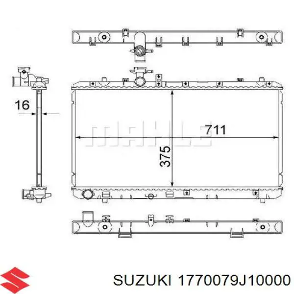 1770079J10000 Suzuki radiador refrigeración del motor