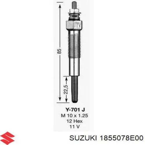 Bujía de precalentamiento Suzuki 1855078E00