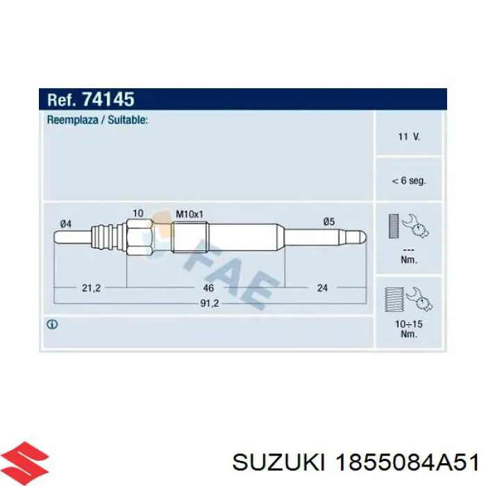 Bujía de incandescencia Nissan Tiida C11X