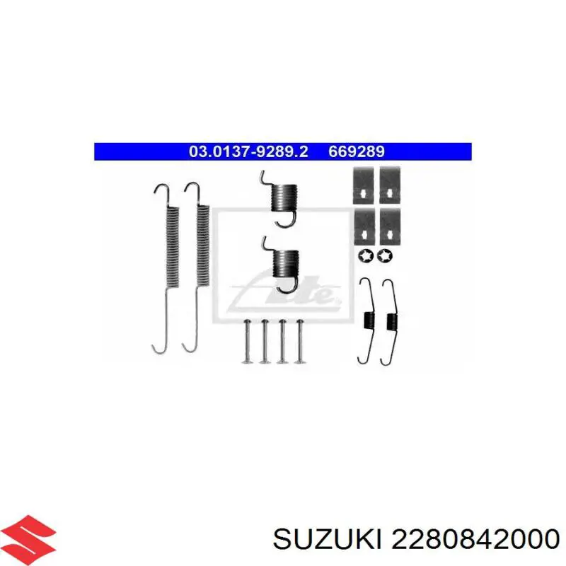 2280842000 Suzuki kit de montaje, zapatas de freno traseras