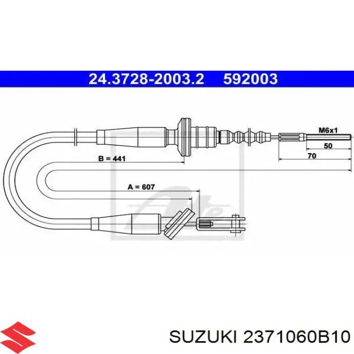 2371060B10 Suzuki Cable de accionamiento del embrague