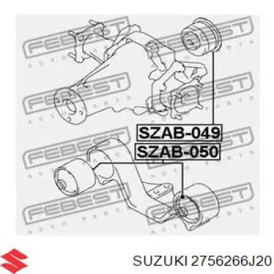 Silentblock delantero del soporte de la traviesa del diferencial trasero Suzuki 2756266J20 precio, desde 16,20 EUR