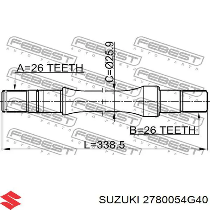 Comprar 2780054G40 Suzuki Eje intermedio de transmisión