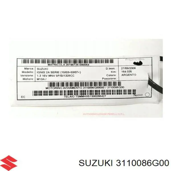 Burro de arranque  Suzuki 3110086G00 precio, desde 40,16 EUR